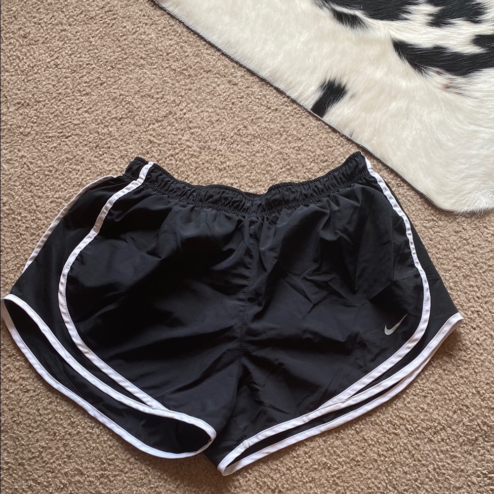 Nike Black Athletic Shorts with Curved Hem